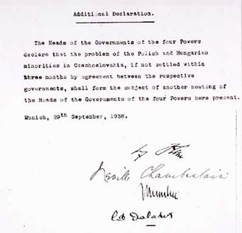 1938年09月29日：《慕尼黑协定》签订