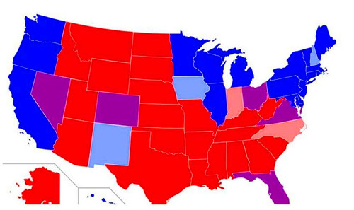 美国决定选举胜负的紫色州