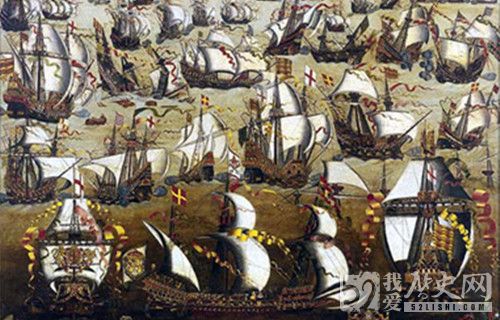 西班牙无敌舰队在英吉利海峡被英国海军击败