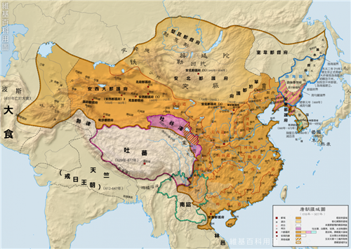 唐朝不同时期的疆域范围